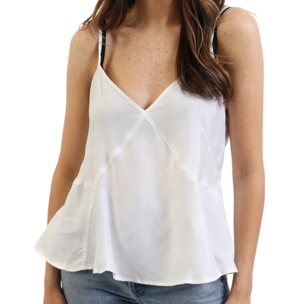 Lovestitch White Camisole Fit & Flare Top Essential Basic Capsule Wardrobe - S